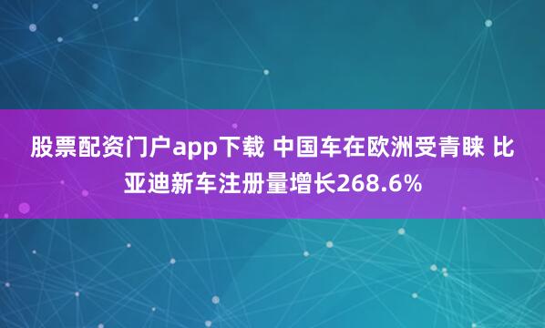 股票配资门户app下载 中国车在欧洲受青睐 比亚迪新车注册量增长268.6%